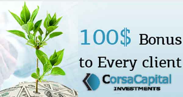 Corsa Capital – $100 Welcome NO-Deposit Bonus