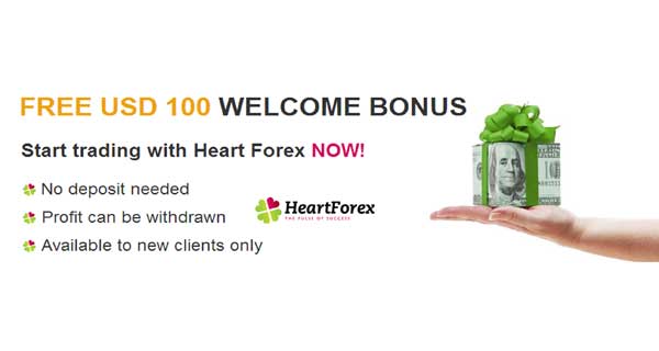 Heart Forex – $100 No Deposit Bonus