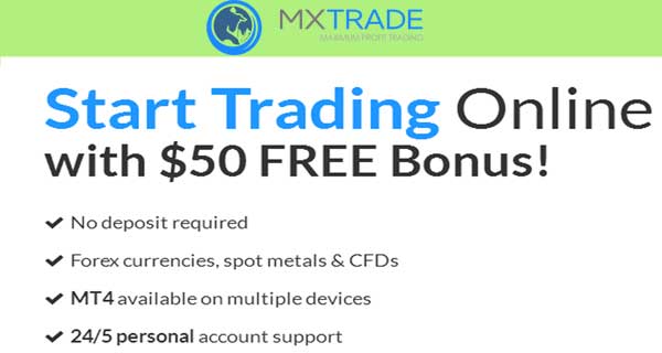 MXTrade – $50 No Deposit Bonus